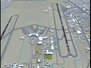 Lagos Murtala Muhammed Airpor 10km 3D Model