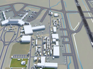 Lagos Murtala Muhammed Airpor 10km 3D Model