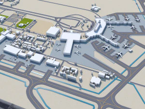 Lagos Murtala Muhammed Airpor 10km 3D Model