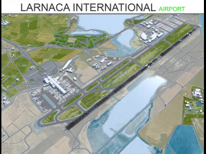 Larnaca International Airport 10km 3D Model
