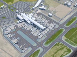 Larnaca International Airport 10km 3D Модель