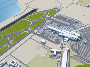 Larnaca International Airport 10km 3D Модель