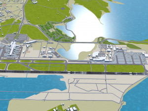 Larnaca International Airport 10km 3D Модель