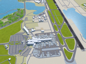 Larnaca International Airport 10km 3D Модель