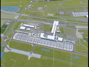 Leipzig - Halle Airport 15km 3D Model