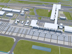 Leipzig - Halle Airport 15km Modèle 3D