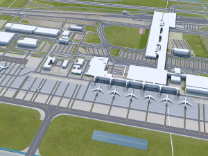 Leipzig - Halle Airport 15km 3D Model