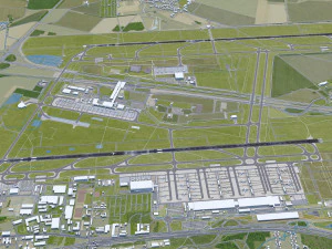 Leipzig - Halle Airport 15km 3D Model