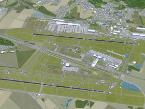 Leipzig - Halle Airport 15km 3D Model