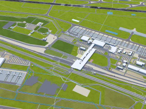 Leipzig - Halle Airport 15km 3D Model
