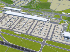 Leipzig - Halle Airport 15km 3D Model