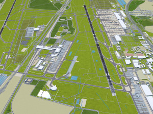 Leipzig - Halle Airport 15km Modèle 3D