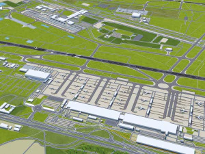 Leipzig - Halle Airport 15km 3D Model