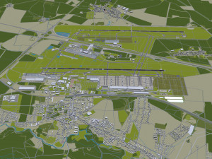 Leipzig - Halle Airport 15km Modèle 3D