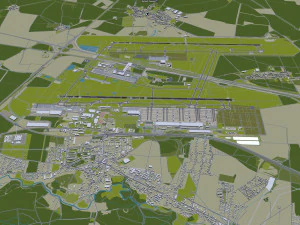 Leipzig - Halle Airport 15km 3D Model