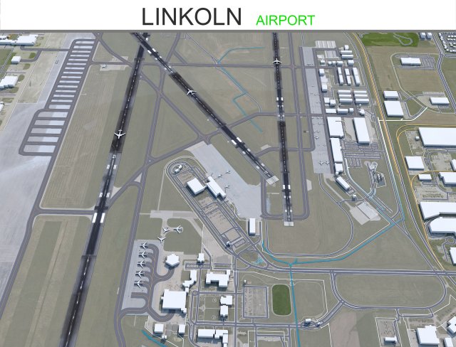 Linkoln Airport 12km Model 3D .c4d .max .obj .3ds .fbx .stl .blend 