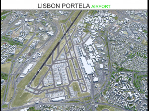 Lisbon Portela Airport 10km 3D मॉडल