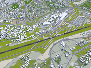 Lisbon Portela Airport 10km Modèle 3D