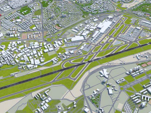 Lisbon Portela Airport 10km 3D Model