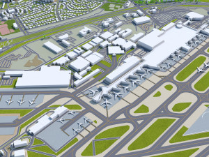 Lisbon Portela Airport 10km Modèle 3D