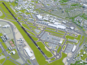 Lisbon Portela Airport 10km Modèle 3D