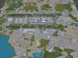 London Heathrow Airport 10km Model 3D