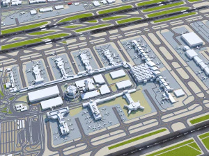 Los Angeles Airport 8km 3D Model