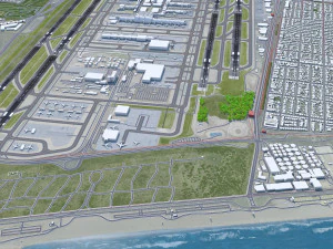 Los Angeles Airport 8km 3D Model