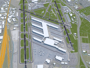 Louisville Airport 15km 3D Model