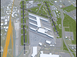 Louisville Airport 15km 3D Model