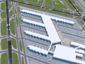 Louisville Airport 15km 3D Model