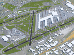 Louisville Airport 15km 3D Model