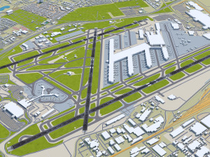 Louisville Airport 15km 3D Model