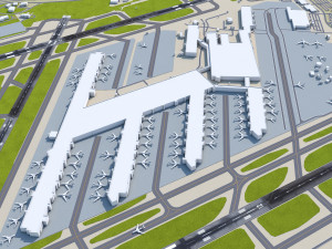 Louisville Airport 15km 3D Model