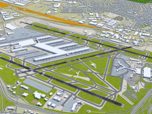 Louisville Airport 15km 3D Model