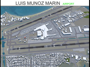 Luis Munoz Marin International Airport 10km 3D Model