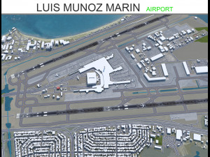 Luis Munoz Marin International Airport 10km Modello 3D