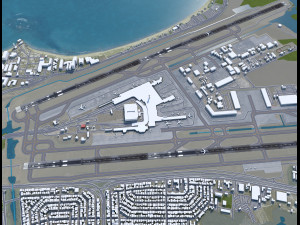 Luis Munoz Marin International Airport 10km 3D Model