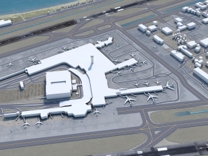 Luis Munoz Marin International Airport 10km 3D Model