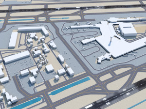 Luis Munoz Marin International Airport 10km 3D Model