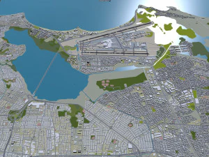 Luis Munoz Marin International Airport 10km 3D Model