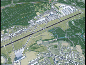 Luxembourg Airport 10km Modelo 3D