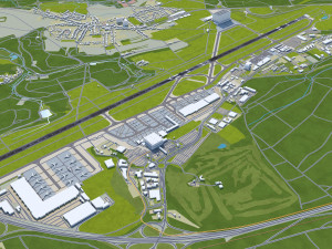 Luxembourg Airport 10km Modelo 3D