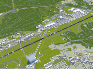 Luxembourg Airport 10km Modelo 3D