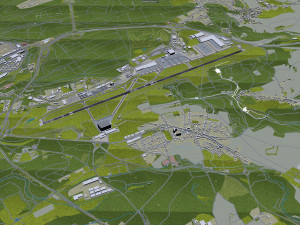 Luxembourg Airport 10km Modelo 3D