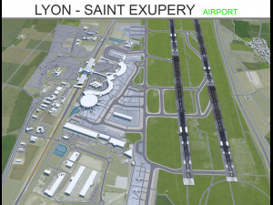 Lyon - Saint Exupery Airport 10km 3D Model