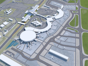 Lyon - Saint Exupery Airport 10km 3D 모델