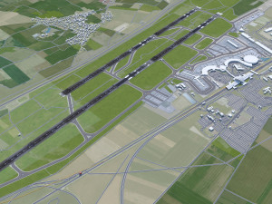 Lyon - Saint Exupery Airport 10km 3D 모델