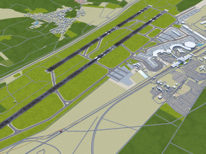 Lyon - Saint Exupery Airport 10km 3D 모델