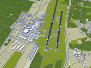 Lyon - Saint Exupery Airport 10km 3D 모델